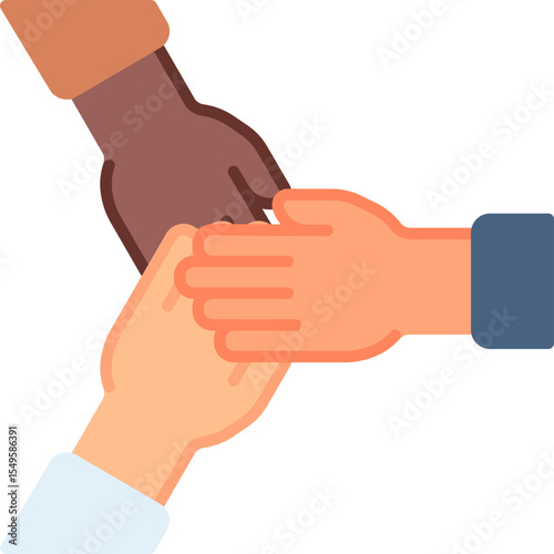 United hand gesture vector icon. Hand gesture icon flat style. perfect use for logo, presentation, website, and more. modern icon design color style