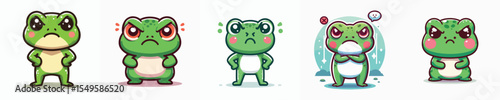 funny frog vector is showing angry expression