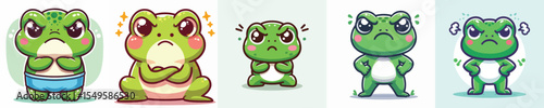 funny frog vector is showing angry expression