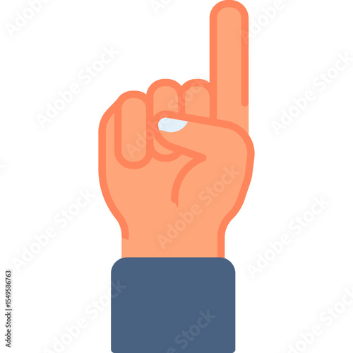 Raised first hand gesture vector icon. Hand gesture icon flat style. perfect use for logo, presentation, website, and more. modern icon design color style