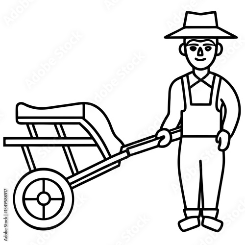 Fodder Cutter line art vector