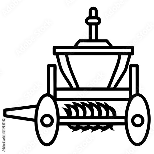 Fodder Cutter line art vector
