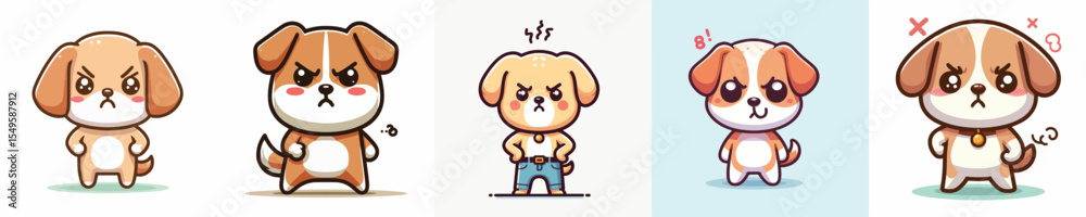 Fototapeta premium funny dog ​​vector angry expression