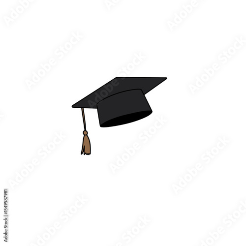 Graduation cap being tossed in the air