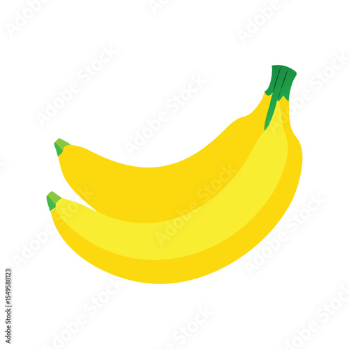 Ripe Yellow Banana Fruit Simple Minimalist Vector Illustration