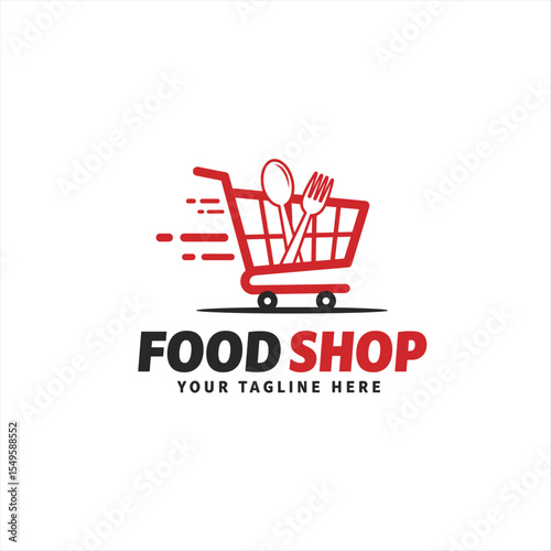 Fresh Food Shopping Logo design vector template