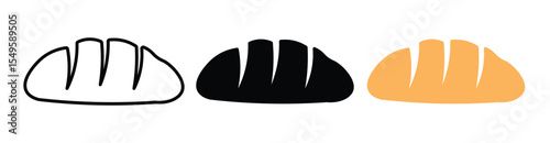 bread loaf icon. French bread icon. baked bread icon. Bread line vector illustration