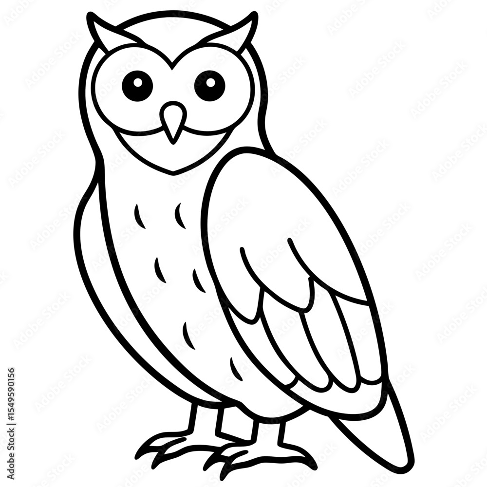 Obraz premium Minimal Snowy Owl Sketch