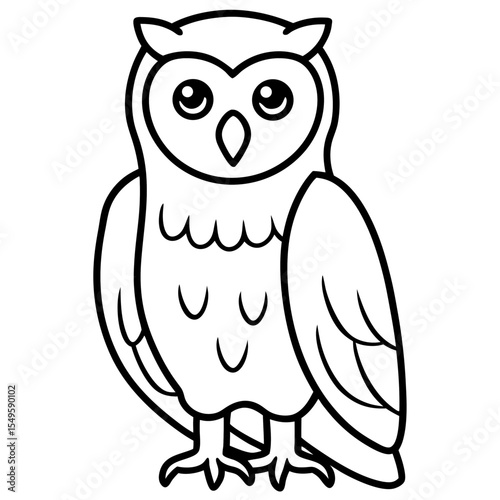 Minimal Snowy Owl Sketch