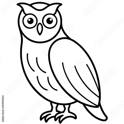 Minimal Snowy Owl Sketch