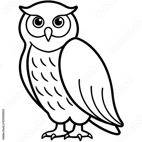 Minimal Snowy Owl Sketch