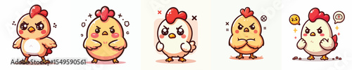 funny chicken vector angry expression