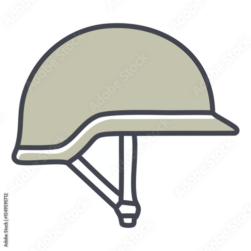 Minimalist Soldier Helmet Icon for Military Gear and Security Graphics

