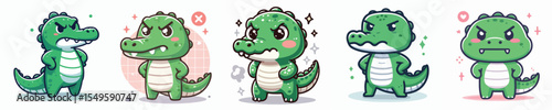 funny crocodile vector angry expression