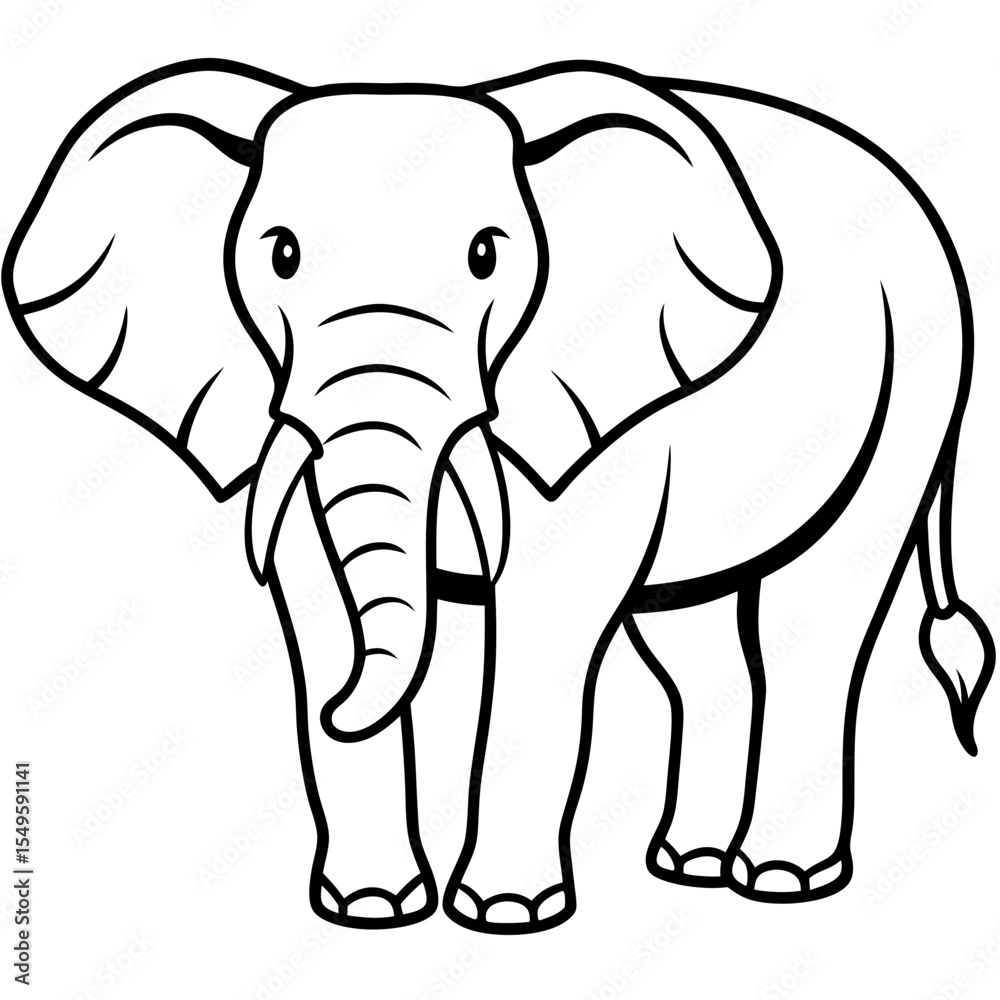 Naklejka premium Elephant line art vector