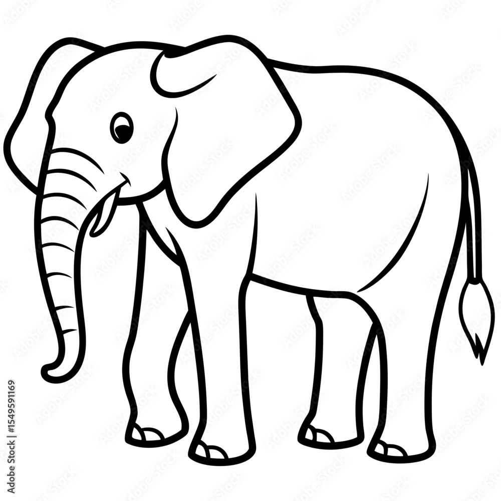 Obraz premium Elephant line art vector