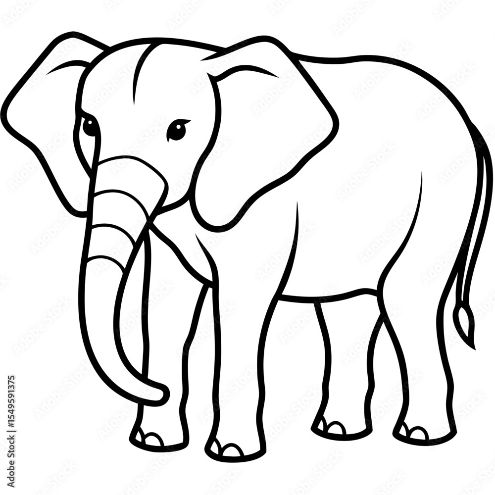 Fototapeta premium Elephant line art vector