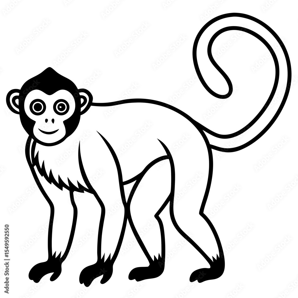 Fototapeta premium Minimal Spider Monkey Vector
