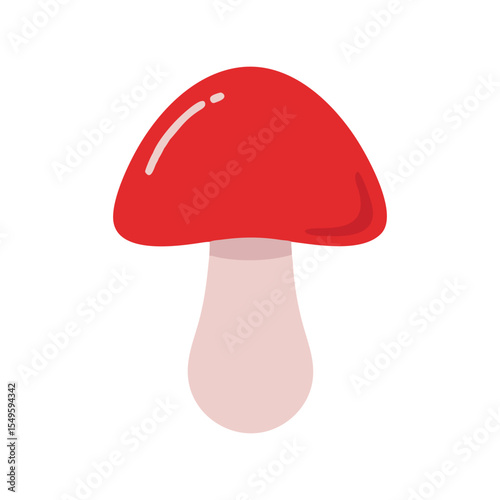Mushroom flat minimal vector illustration, simple edible fungi icon, healthy food, modern design element

