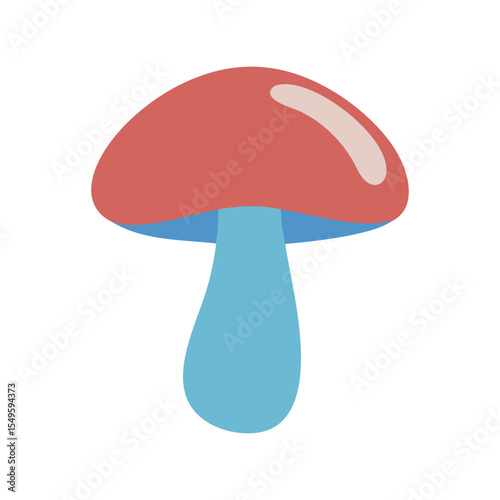 Mushroom flat minimal vector illustration, simple edible fungi icon, healthy food, modern design element

