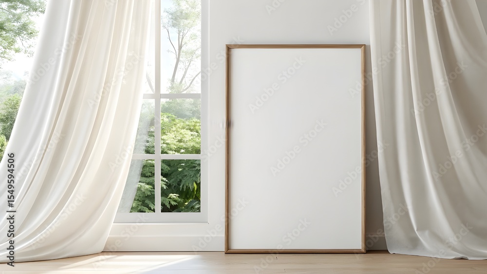 Fototapeta premium Elegant Room Mockup A Blank Canvas for Your Design Presentations and Modern Home Decor Mockup