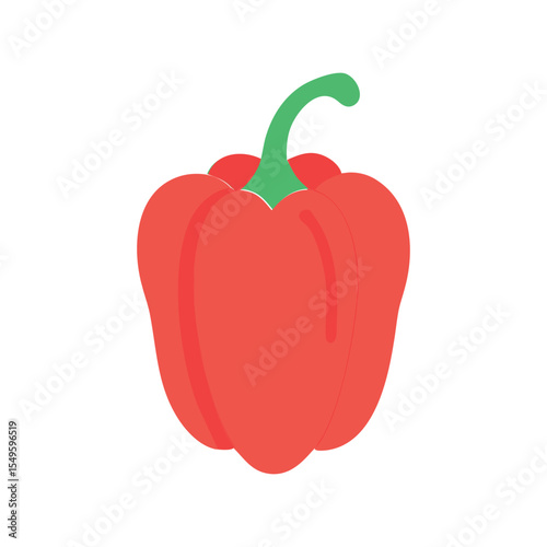 Capsicum flat minimal vector illustration, simple colorful pepper icon, healthy vegetable food design

