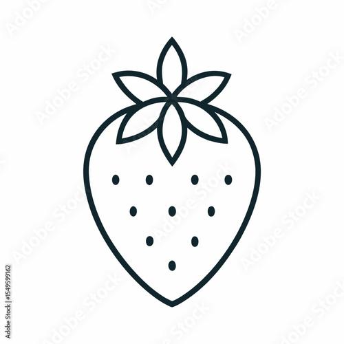 Modern linear illustration of a strawberry with seeds perfect for minimalist designs food related projects or simple graphic elements