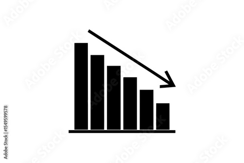 business graph on white background