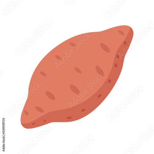 Sweet potato flat minimal vector illustration, simple root vegetable icon, healthy food design element

