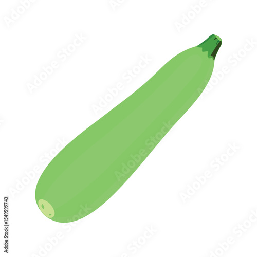 Zucchini flat minimal vector illustration, simple green vegetable icon, healthy food design element

