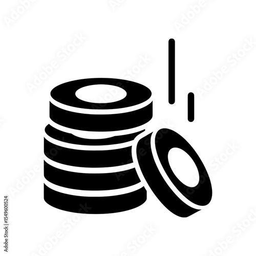 Coins and money loss icon showing a financial concept of spending cash A vector glyph representing currency expense savings risk debt and transaction decline