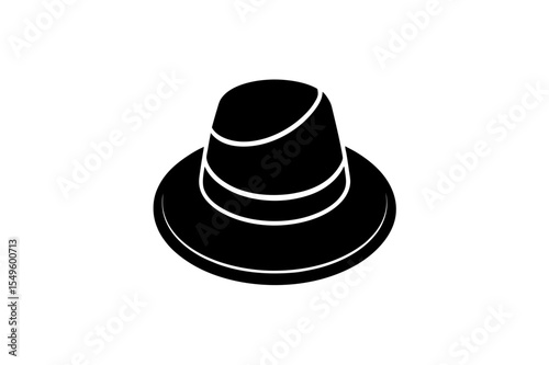 black top hat isolated on white
