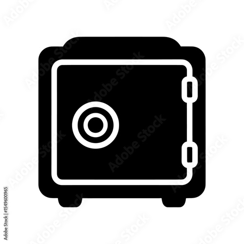 Safe box with a combination dial lock for security A vault icon for money protection finance deposit and cash storage with a private code for confidential assets