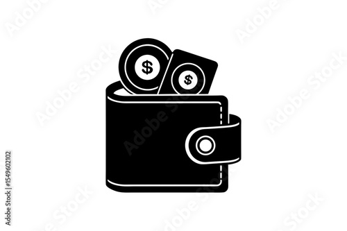 wallet on white