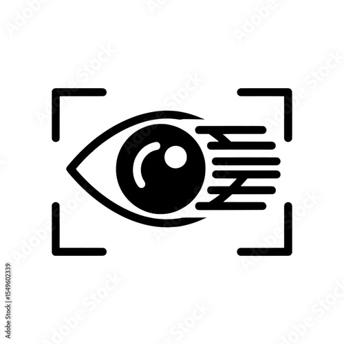 Eye recognition scan for security and biometric access An icon for identity authentication through scanner technology for verification and secure system login