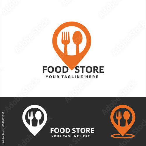 Fresh Food Shopping Logo design vector template