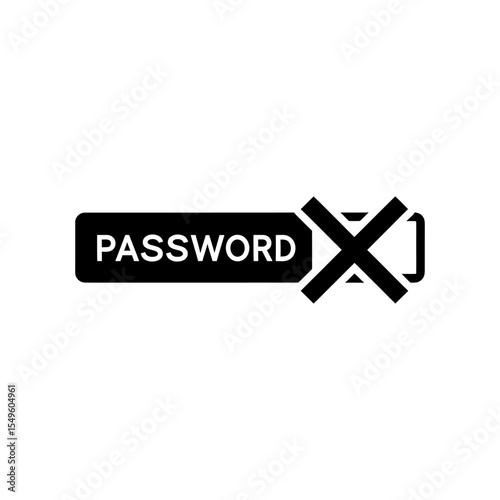 Incorrect Password Icon Vector Glyph With A Cross Mark Symbol For Failed Login Attempt And Access Denied Wrong Security Code Or Authentication Error