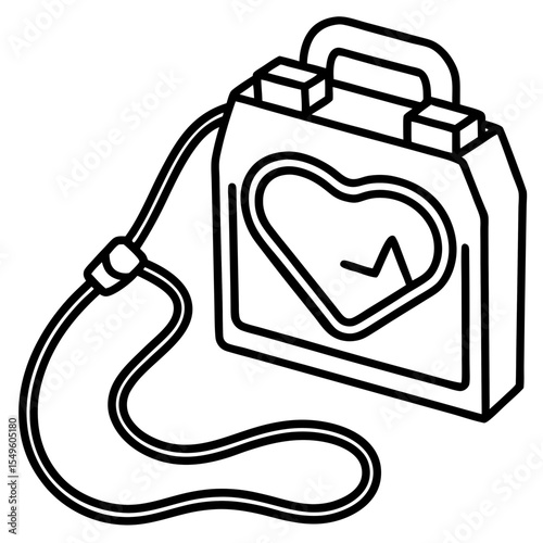 Defibrillator line art vector