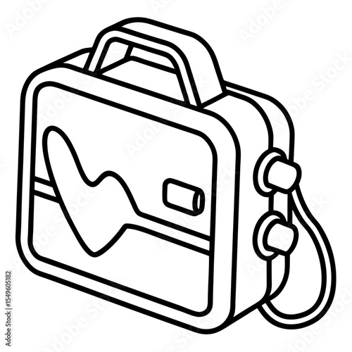 Defibrillator line art vector