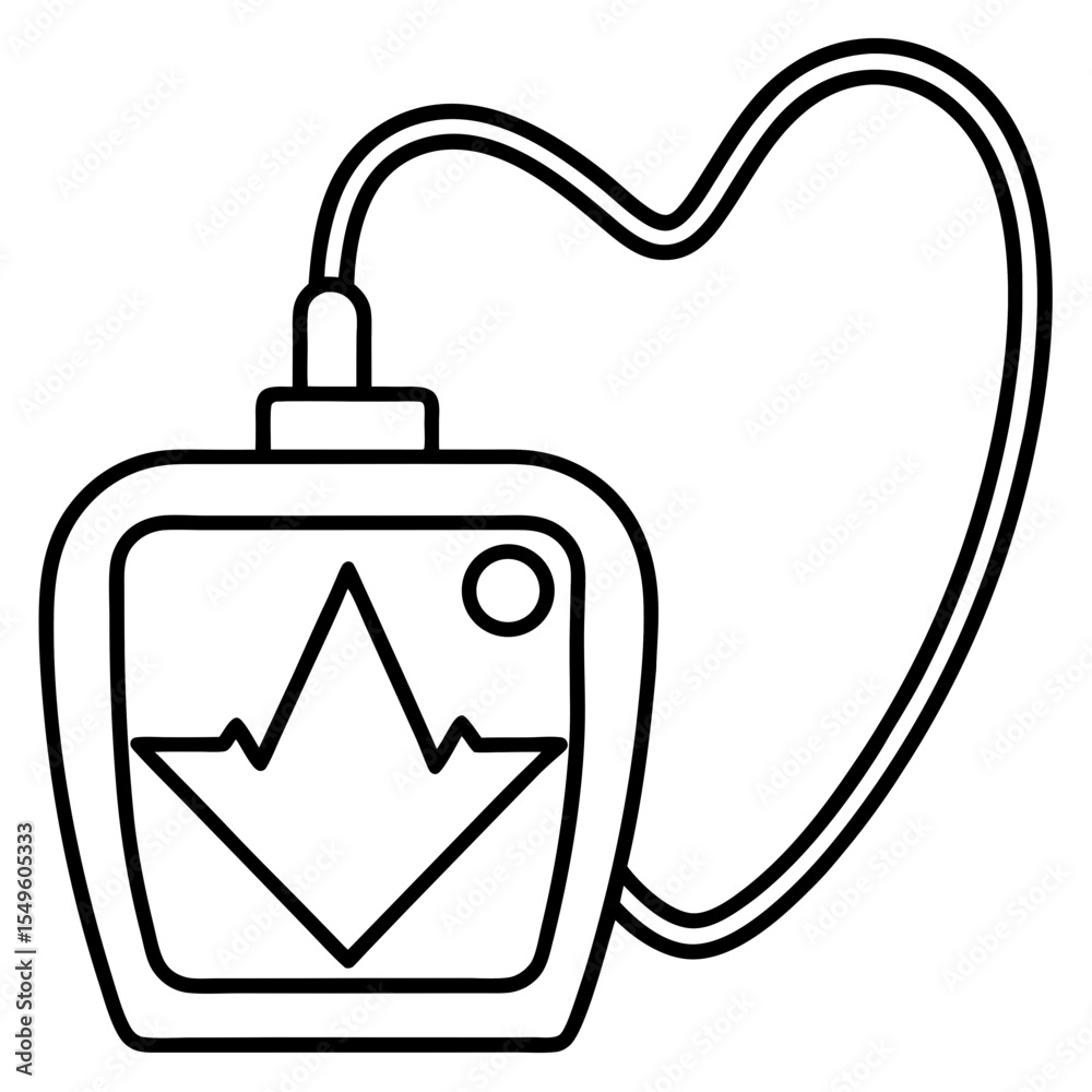 Defibrillator line art vector Defibrillator line art vector