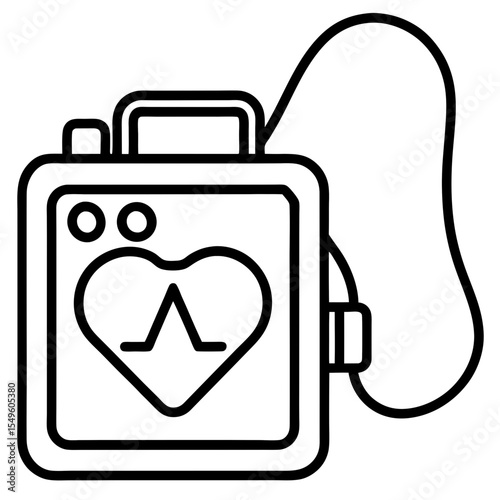 Defibrillator line art vector