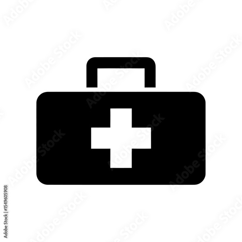 Medical Kit Icon Vector Solid Glyph For First Aid And Healthcare Services Emergency Briefcase With Cross Symbol For Doctor And Hospital Equipment