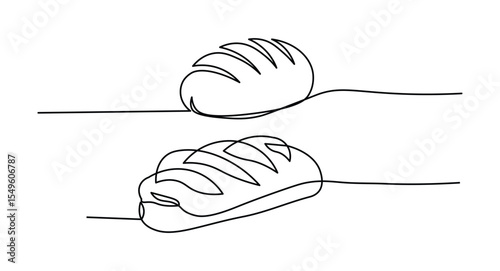  line bread line art vector icon illustration background
