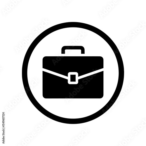 Business briefcase icon for work and professional portfolio A glyph symbol of a corporate job case for office management and financial document storage