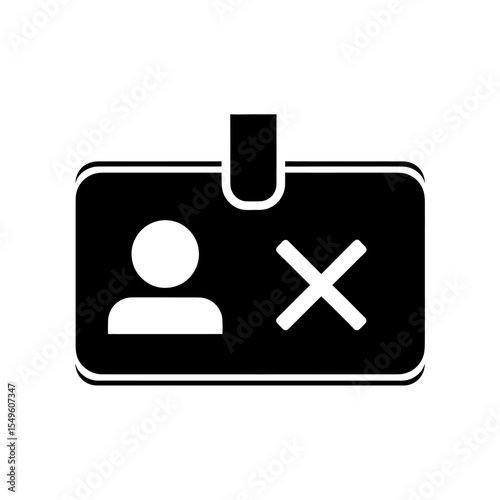 Job loss icon with a briefcase and a rejected user symbol A glyph for a fired employee a failed work application or a cancelled business position