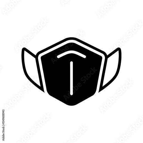 Medical Face Mask Icon Vector Glyph For Virus Protection And Personal Hygiene Surgical PPE Symbol For Healthcare Safety And Disease Prevention Graphic