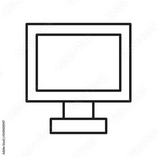 Online Job Portal or Recruitment System Icon Vector. Computer Monitor Logo