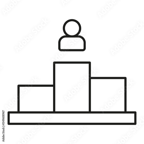 Top Candidate or Recruitment Leader Podium Icon Vector. Podium with Person Logo