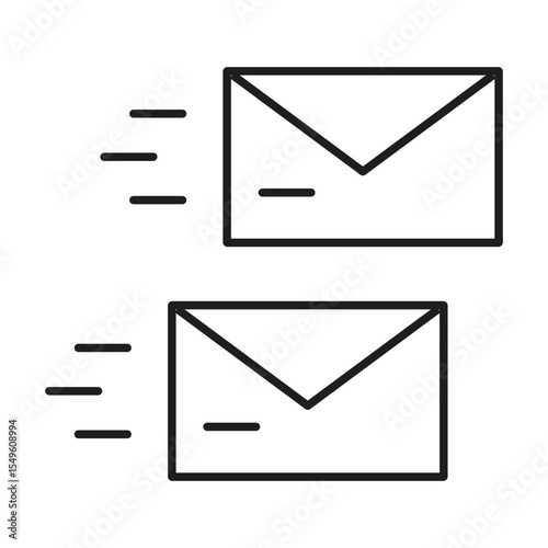 Email Communication for Recruitment Icon Vector. Mail Communication Logo