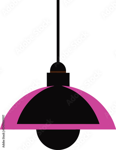 Black and purple hanging lamp icon isolated on a transparent background